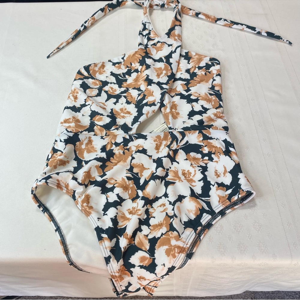 Abercrombie and Fitch Cross Halter Cutout One-Piece Swimsuit